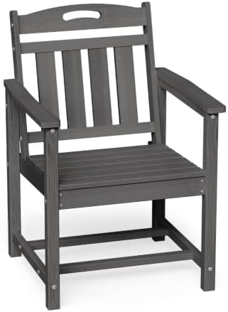Ciokea HDPE Outdoor Patio Dining Chairs, All-Weather Furniture, Grey by CIOKEA