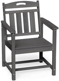 Ciokea HDPE Outdoor Patio Dining Chairs, All-Weather Furniture, Grey by CIOKEA