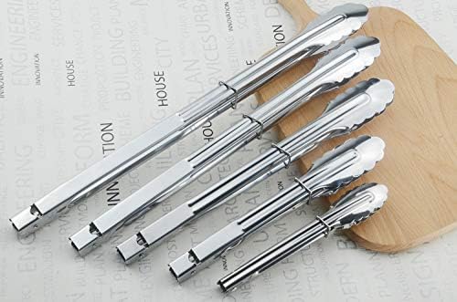 HINMAY 3PCS Stainless Steel Kitchen Tongs 7/9/12 Inch Cooking Tongs Set - Image 5