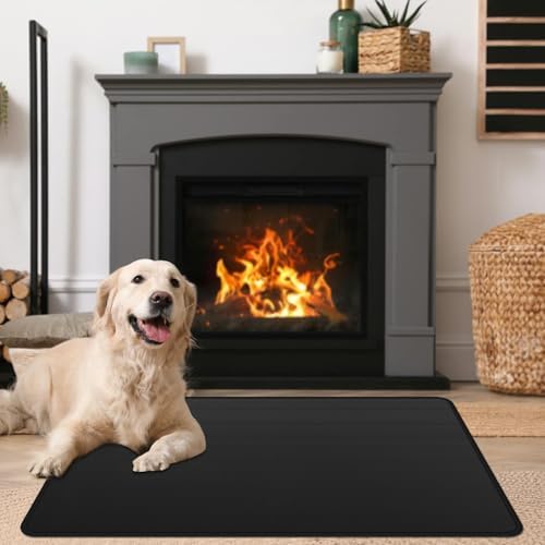 Fireplace Mat Fireproof, 39 x 25 Inch Hearth Rugs for Fireplaces Fire Resistant, Indoor Fire Pit Wood Stove Pads, Outdoor Under Grill Mats, Protect Floors and Decks from Sparks Embers - Image 2