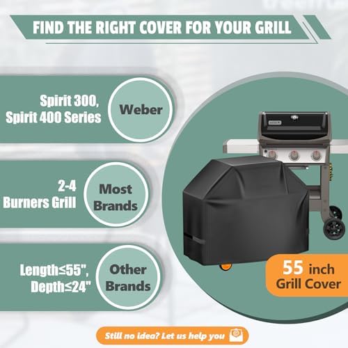 Grill Cover 55 Inch - Superior Gas Grill Cover for Outdoor Grill - 600D Outside BBQ Covers Waterproof Heavy Duty for Weber, Dyna-glo, Char-Broil, Nexgrill, Brinkmann, Monument Barbecue Grill - Image 5