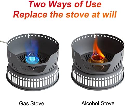 ALOCS 11pc Lightweight Camping Cookware Set with Gas and Alcohol Stove - Image 5