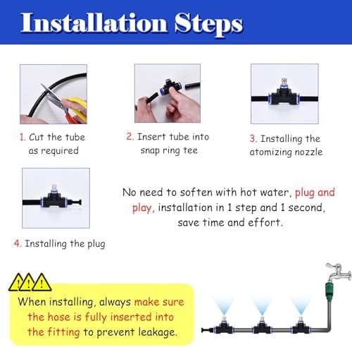 Adjustable Cooling Misting System for Outdoor Spaces | Leakproof Garden Irrigation Kit with Custom Length (95m/312ft) - Perfect for Patios, Parks, and Courtyards - Image 5