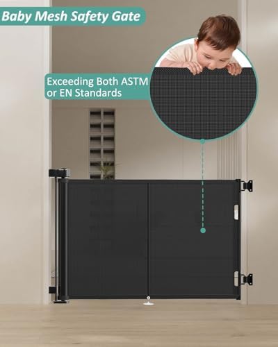Miumoon 59 inch Reinforced Retractable Baby Gates 34 inch Tall - Image 6