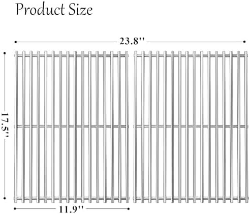 Orgneas 17.5'' SUS304 Grill Grates for Gas Grills Weber Spirit 300 Series - Image 2