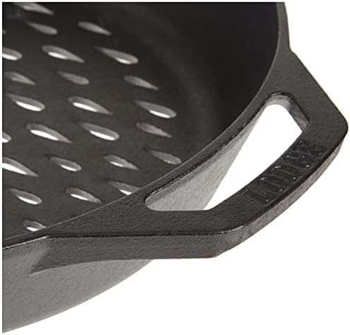 Lodge Pre-Seasoned Cast Iron Round Grilling Basket, 12 Inches - Image 6