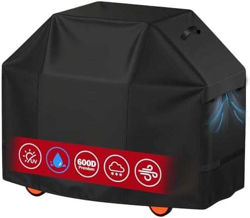 iCOVER Grill Cover 82 inch, BBQ Grill Cover for Outdoor Grill, 600D Heavy Duty Waterproof BBQ Cover, Anti-UV Barbecue Cover, Large Barbecue Gas Grill Cover for Weber, Char-Broil, Nexgrill, etc by iCOVER