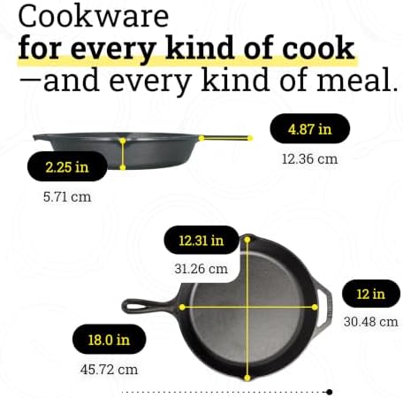 Lodge Pre-Seasoned Cast Iron Skillet, Spacious Skies, 12 Inch (Pack of 3) - Image 6