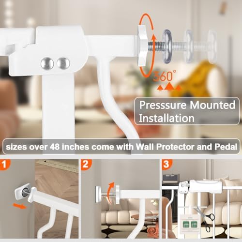 Fairy Baby 53-57.5 inch Extra Wide Baby Gates Auto Close Child Safety Gates - Image 4
