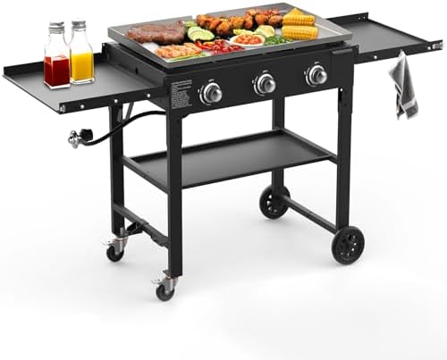 BESTFIRE 3 Burner 35" Flat Top Grill,45000 BTU Flat Grills Outdoor Cooking by GrillsOutdoorCooking