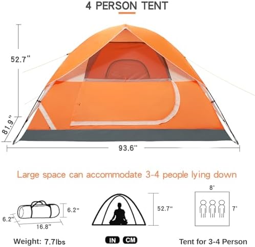 CAMEL CROWN Tents for Camping 2/3/4/5 Person Camping Dome Tent, Waterproof,Spacious, Lightweight Portable Backpacking Tent for Outdoor Camping/Hiking - Image 2