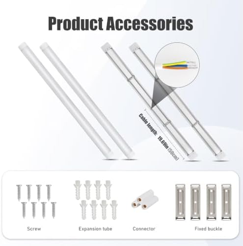 4 Packs 8FT LED Batten Light with 0.5m Cable, Ultra-Thin Ceiling Surface Mounted Light, 80W, 5000K, IP20, LED Ceiling Lamp for Garage, Shop, Hallway, Office, Market - Image 4