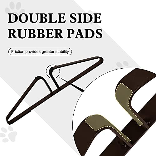 PUPETPO Freestanding Pet Gate Metal Support Feet, Triangle Support Feet Set of 2 for Extra Wide Foldable Pet Gate, Easy to Install, A Pair of Safety Fence Feet for Wooden Dog Gate, Dark Brown - Image 2