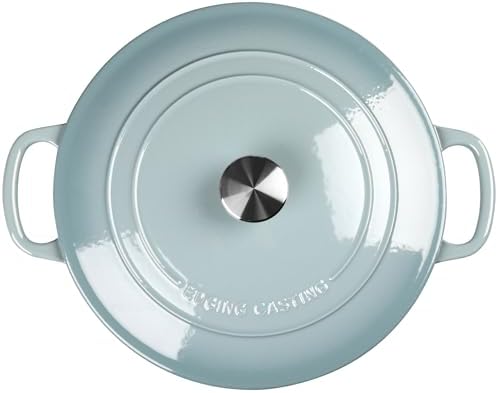 EDGING CASTING Enameled Dutch Ovens Cast Iron Dutch Oven Pot with Lid for Bread Baking, Cook, Dual Handle, 5.5 Quart, Seasalt - Image 5