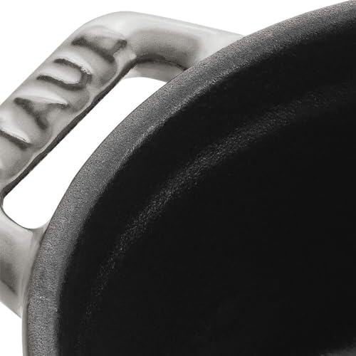 Staub Cast Iron 0.25-qt Mini Round Cocotte - Graphite Grey, Made in France - Image 4
