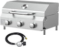 Bestfire 3-Burner Tabletop Gas Grill, 30,000 BTU Portable Propane Grill, Heavy-Duty Thickened Stainless Steel Grates & Knobs, Compact & Detachable Legs for Camping, RV&BBQ by GrillsOutdoorCooking