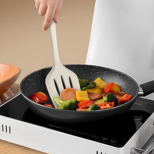 AOTHOD Silicone Cooking Utensils Set - 446°F Heat Resistant Silicone Kitchen Utensils,Spatula,Spoon, Kitchen Utensil Sets Gadgets Tools Set for Nonstick Cookware,Dishwasher Safe Bpa Free (Cream White) - Image 7