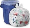 Aluf Plastics 55 Gallon Clear Trash Bags - (Huge 100 Pack) - 38" x 58" - 1.5 MIL (Equivalent) - Heavy Duty Industrial Liners Clear Garbage Bags for Recycling, Contractors, Storage, Outdoor by AlufPlastics