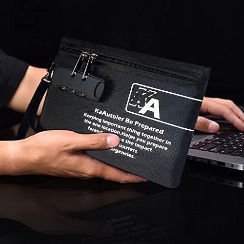 KaAutoler Small Fireproof Bag with Lock, Waterproof Money Bag with Zipper Pouch Envelope Container for Cash, Keys, Jewelry and Other Valuables - Image 5