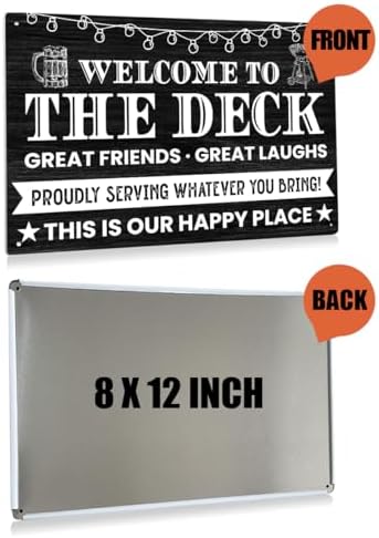 BEASTZHENG Welcome to The Deck Metal Sign Backyard Decor Outdoor Wall Art - Image 2