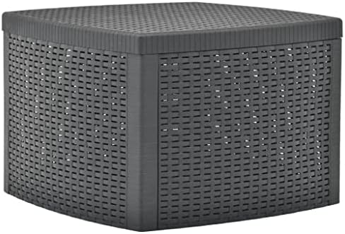 Outdoor Table Anthracite Versatile Garden Table Outdoor Dining Patio Terrace Backyard Eating Garden Dining Furniture Patio Al Fresco Meal for patios 100% Polypr by SKTQYQO
