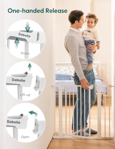 Babelio Pressure Mounted Baby Gate for Stairs, 29-48" Wide Dog Gate,2 Pack - Image 6