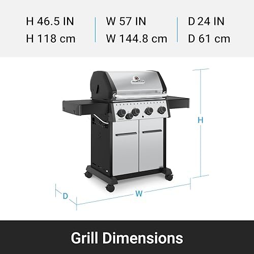 Broil King 865367 Crown S 440 4-Burner Natural Gas Grill in Stainless Steel with Side Burner - Image 3