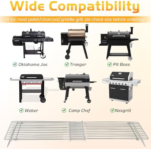 Grill Rack for Blackstone Griddle Warming Grid Taco Hot Dog Racks Upper Shelf for Weber Pit Boss Nexgrill Tabletop Flat Top BBQ Cooking Grilling Parts Stainless Steel Adjustable Warm Grates - Image 7