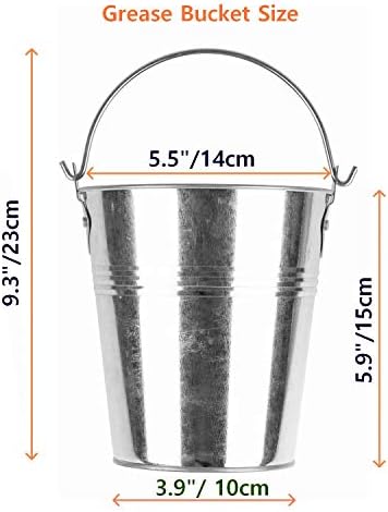 Drip Grease Bucket & 15-Pack Liners for Traeger 20/22/34, Pit Boss, etc Pellets Smoke (Silver 15) - Image 4