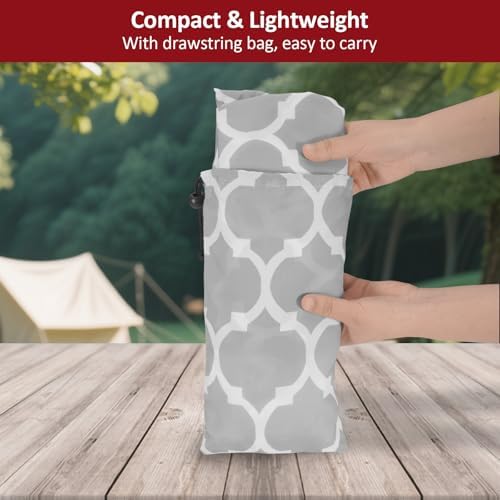 7ft 84in Picnic Table and Bench Cover, 3 Pack, Gray-White Moroccan - Image 6