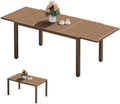 SERWALL 60" - 83" Outdoor Expandable Dining Table, Brown by SERWALL