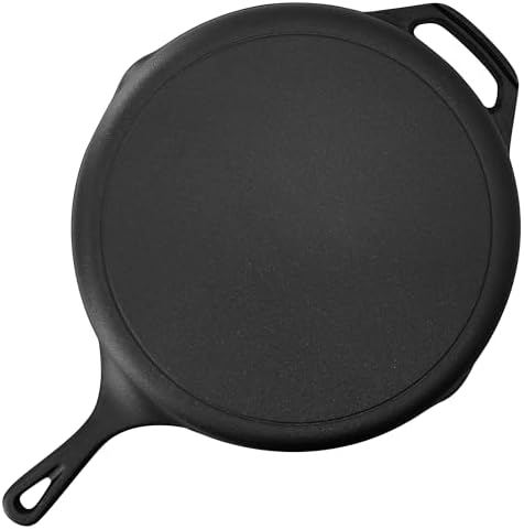 MegaChef 13 Piece Pre-Seasoned Cast Iron Skillet Set with Temperd Glass Lids and Silicone Holders - Image 6
