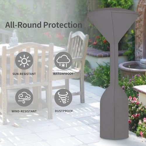 Easy-Going Stand-Up Patio Heater Cover, 95"H x 34"D x 19"B, Grey - Image 7