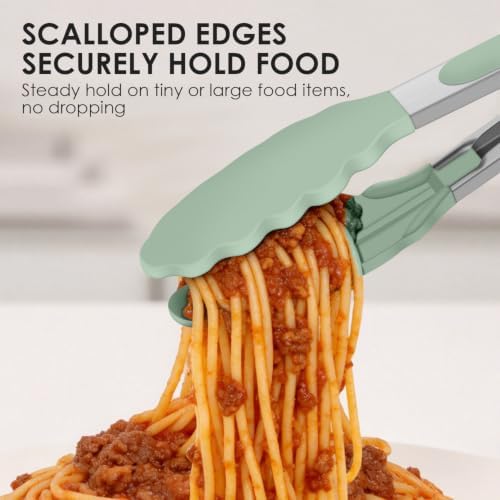 HOTEC Stainless Steel Kitchen Tongs with Silicone Tips, Set of 3-7",9" &12" - Image 7