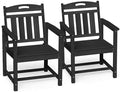 Ciokea HDPE Outdoor Patio Dining Chairs Set of 2, All-Weather, Black by CIOKEA