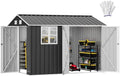 DWVO 10x8 FT Outdoor Storage Shed with 3 Lockable Doors and Window by DWVO