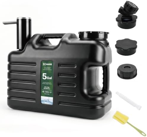 HAIGE 5 Gallon Camping Water Container with Electric Pump & Spigot Black by HAIGE