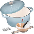 VORRINGARD Enameled Cast Iron Dutch Oven Pot with Lid, for Bread Baking, Round Bread Oven- include Sourdough Bread Baking Supplies Set, 6QT, Sea Salt by Unknown