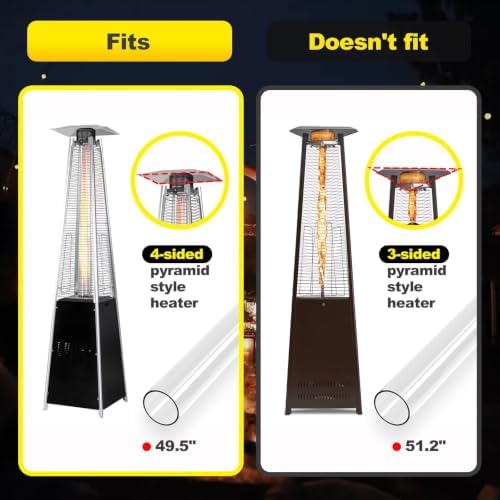Patio Heater Glass Tube Replacement 49.5″ Tall 4″ Diameter with Rubber Ring - Image 2