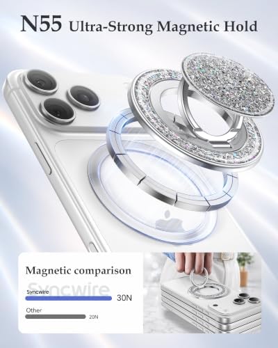 SYNCWIRE Magnetic Phone Ring Holder, for MagSafe Phone Grip Stand Kickstand - Image 2