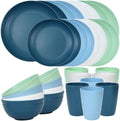Quatish 32 Piece Plates and Bowl Set for 8, Dinnerware Dish Set for Kitchen by Quatish