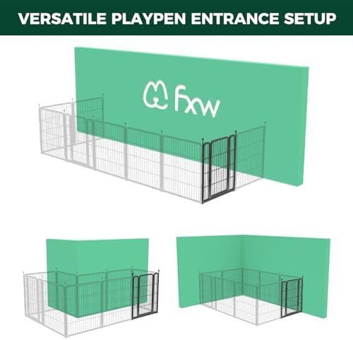 FXW Add-On Gate Panel for Outdoor Dog Playpen, 32" H, Black, Patented - Image 4