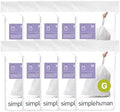 simplehuman Code G 200 Count Custom Fit Liners, Drawstring Kitchen Trash Bags, One-by-One Mess-Free Dispense, Extra Thick & Double Seamed, 50% PCR Plastic, 30 Liter / 8 Gallon, White by Unknown