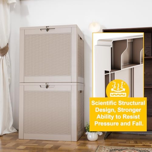 37 Gallon Outdoor Deck Box, Lockable Waterproof Outdoor Storage Boxes For Garden Tools,Indoor Cushions,Accessories Outside Storage Resin Weatherproof Container(Grey) - Image 7