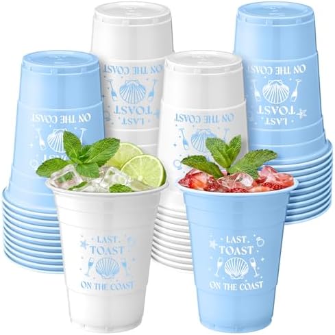 LemonRoad 50 Pcs Last Toast on The Coasts Bachelorette Party Plastic Cups by Unknown