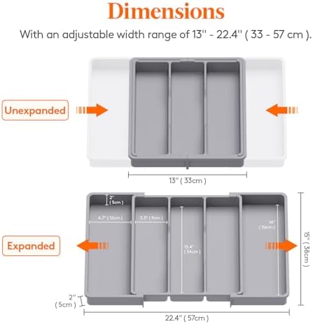 Lifewit Utensil Organizer for Kitchen Drawers, Expandable Utensil Tray - Image 2