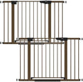 Cumbor 2 Pack 30-46" Baby Gate for Stairs, Auto Close Dog Gate Indoor Brown by Cumbor