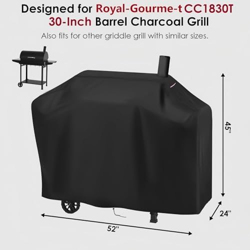 Grill Cover for Royal-Gourme-t CC1830T 30" Barrel Charcoal Grill - Image 2