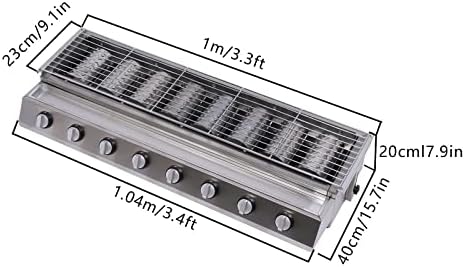 Tabletop Gas Grill,Commercial LPG Gas BBQ Grill,Professional Barbecues Griddle, 8 Independent Switches Gas Grill, for Outdoor Camping or Picnicking 40.94×15.7×7.9Inch(Style 7) - Image 3