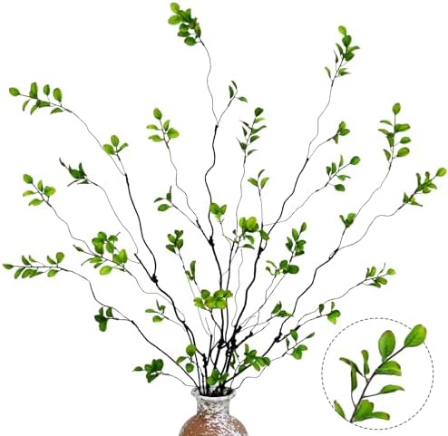 4 Pcs Artificial Ficus Branches for Vase Faux Eucalyptus Stems Branches by Waipfaru